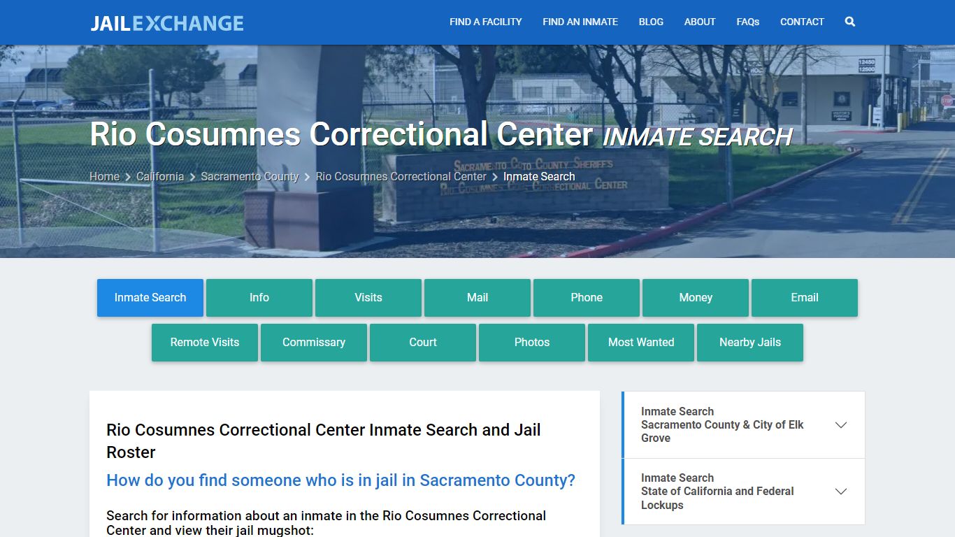 Rio Cosumnes Correctional Center Inmate Search - Jail Exchange